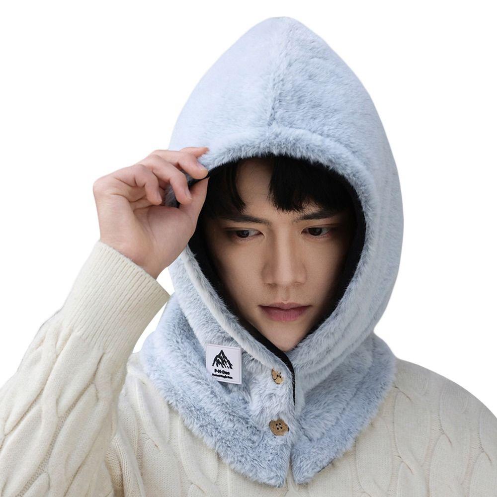 Fashion Winter Integrated Cap Scarf Warm Ear Protection Beanie Hat Scarf Soft Thickened Neck Warmer Cycling