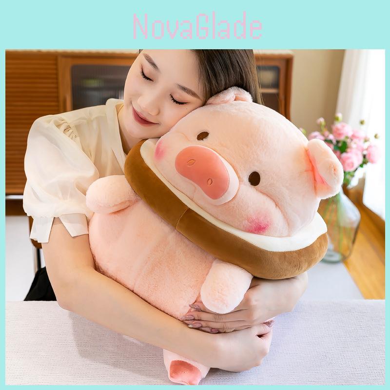 Adorable Plush Pig Doll Soft Crystal Velvet Toast Piggie Stuffed Animal Toy