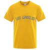 Los Angeles Letter Design Summer Unisexs Silk Ice Round Collar Simple Running Fitness Suit Breathable Thin Quick Dry Tshirt