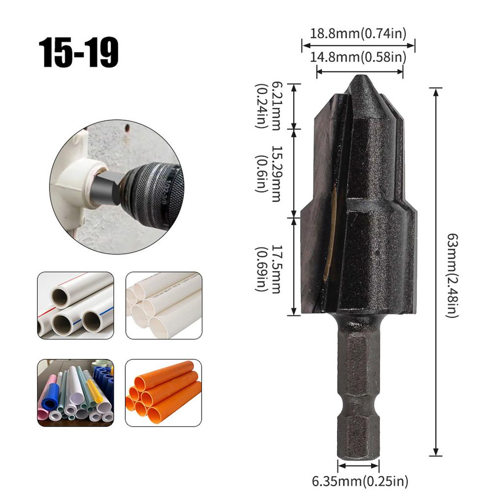 6.35mm Hexagonal Shank Alloy Drill Bit Water Pipe Expansion Drill Punch Plumber Lifting Drill Bit Hexagonal Drill Bits