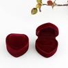 Heart Shape Finger Ring Ear Stud Jewelry Display Holder Storage Box Container