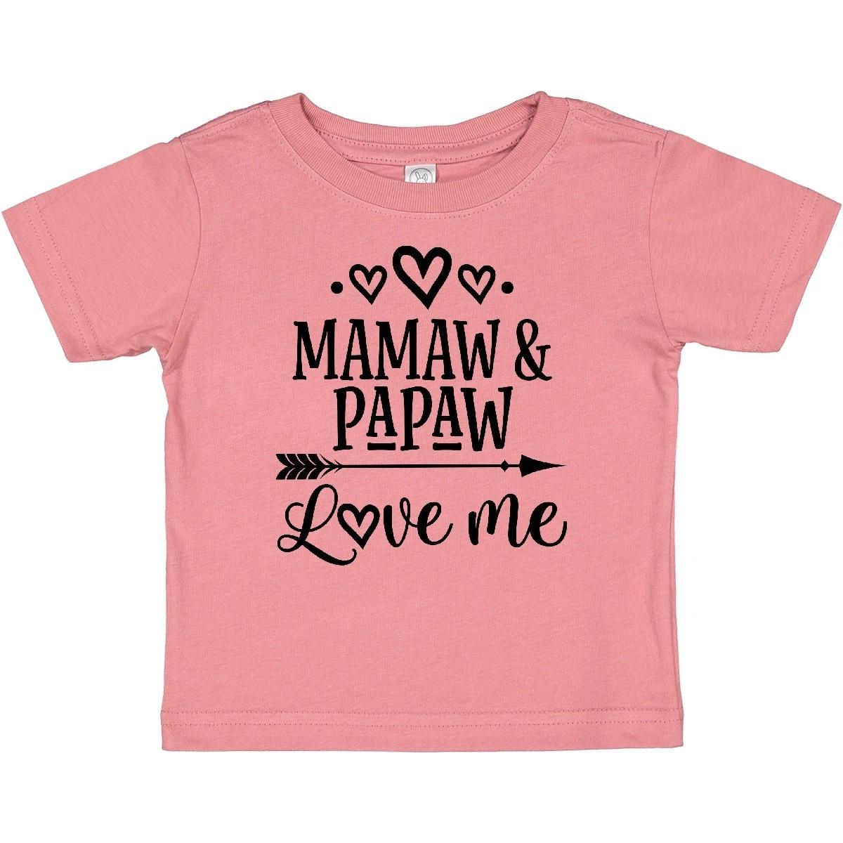 Inktastic Mamaw And Papaw Love Me Baby T-Shirt Childs Shower Clothing Clothes 160