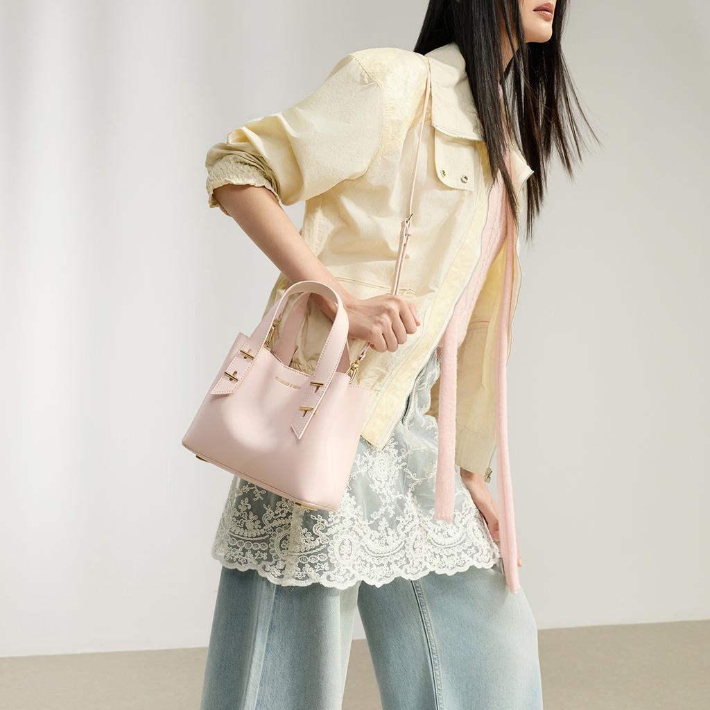 Charles & Keith Summer High-Value Versatile Popular Style Simple Commuter Tote Bag Crossbody Bag PU Shoulder Bag Small Size Women bags CK2-30782725