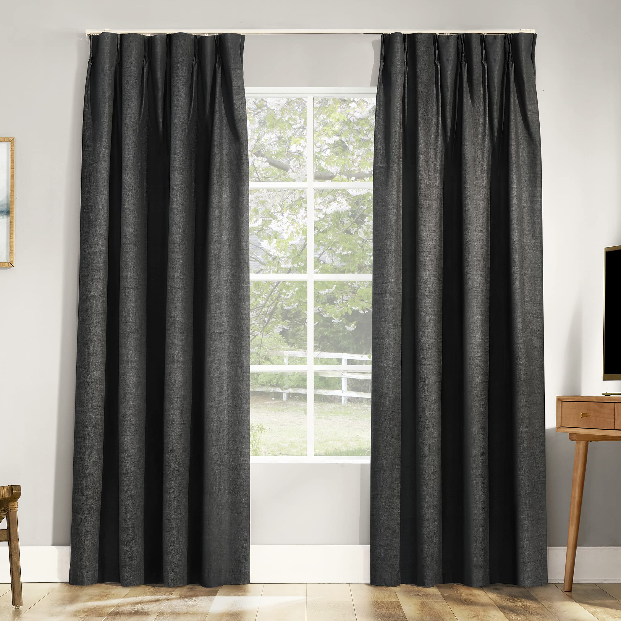 

Sun Zero Columbia 1st Class Блэкаут Темный Термо Шум Однотонный 100 x 178 2 Для Спален и Гостиной Сделано в Новых США Импорт из Шторы, Серый,