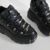 2024 Fall/Winter Women's Thick-Soled Punk Leather Shoes - Dark Low-Top Motorcycle Boots