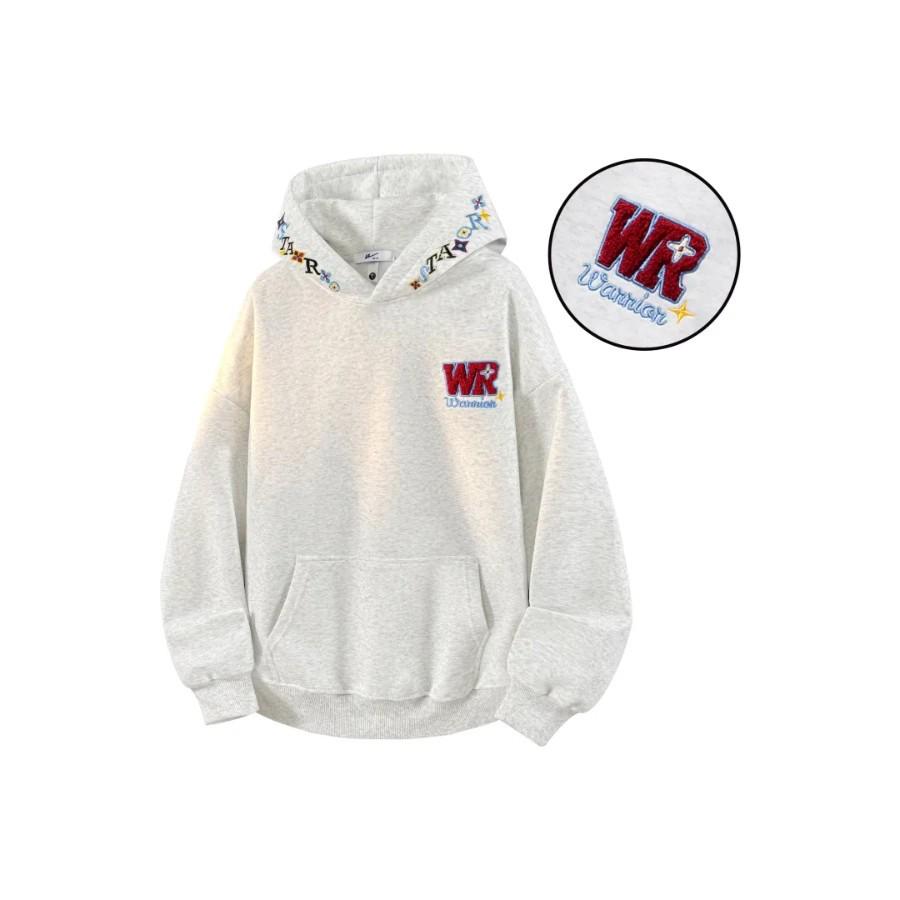 Trendy WR Embroidered Hooded Sweatshirt - Unisex Heavyweight Fashion for Autumn/Winter XXL