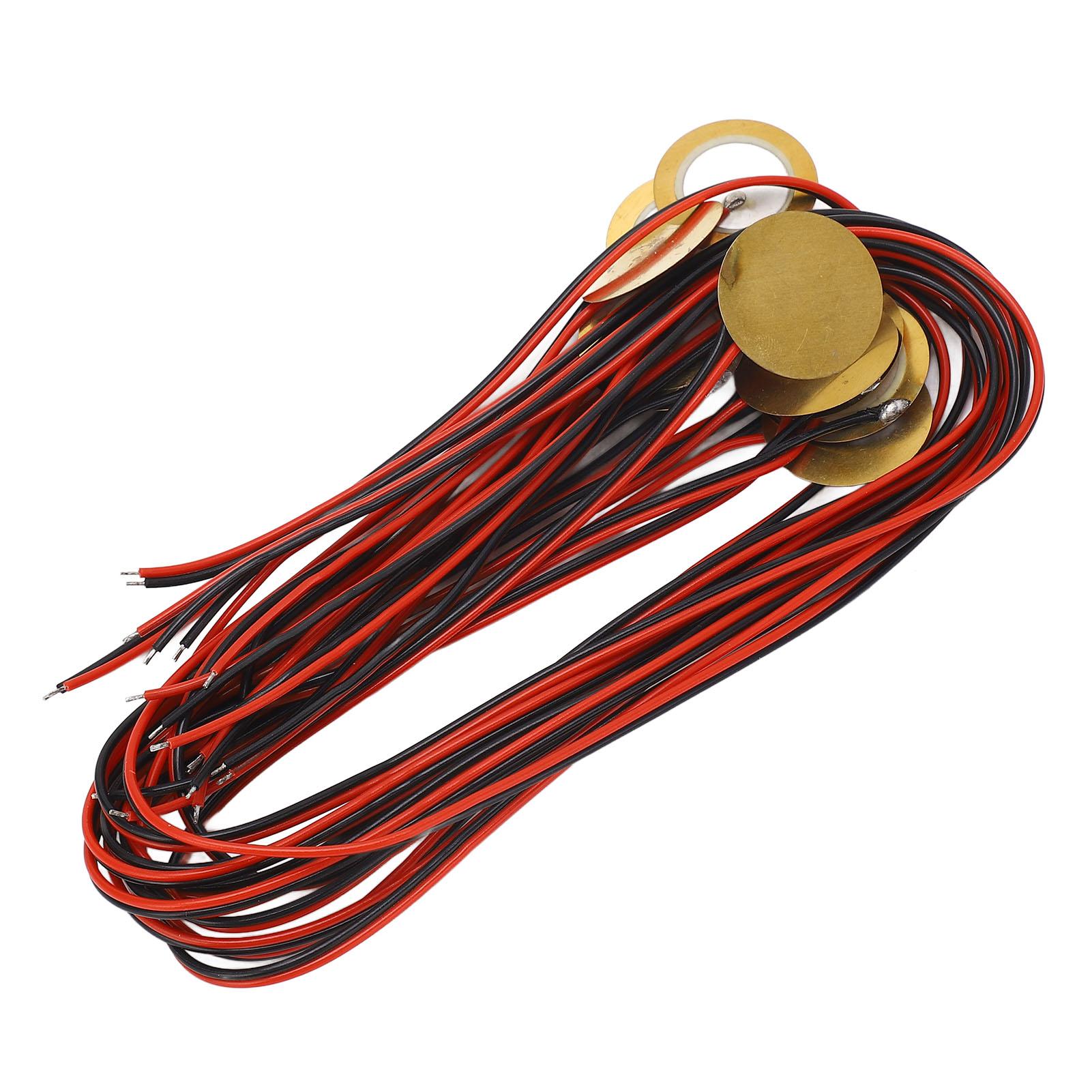 

12 шт 27 мм пьезодиски с проволокой латунный пьезоэлектрический диск пьезодатчик для акустики