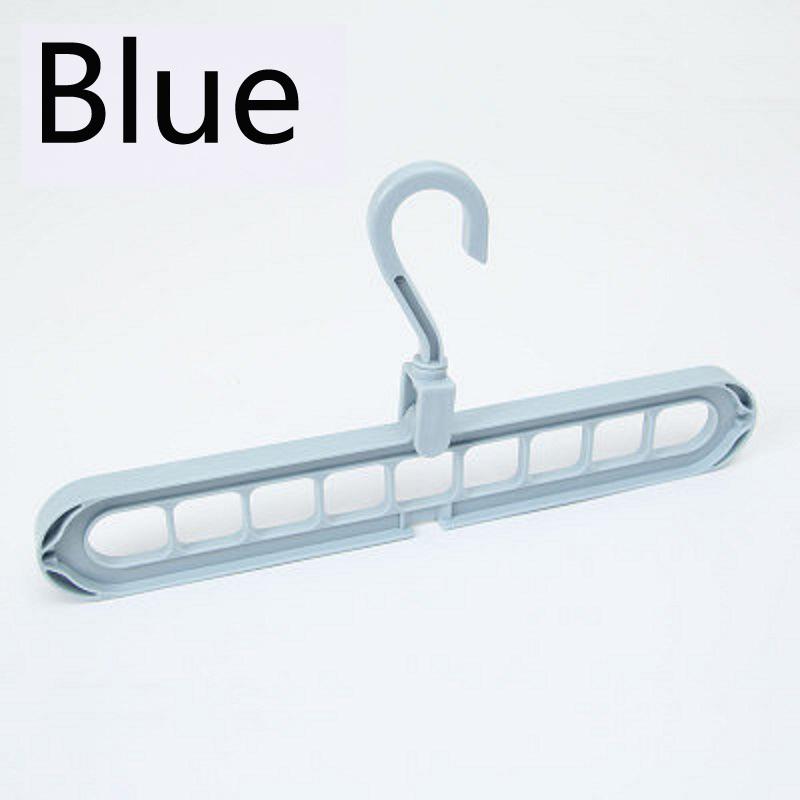 

9-отверстий Вешалка-стойка Органайзер для шкафа Вешалка для одежды с экономией места Многопортовая вешалка для одежды складная Сушилка для одежды синий