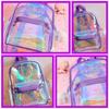 CALLARON Clear Heart PVC Transparent Backpack for x x Lightweight and Perfect for Field and Concerts Kids' Backpack, Pattern, Material, Girls, 4"