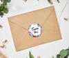 Darling Souvenir 45 Pcs Floral Wreath Round Thank You Black Stickers Envelope Seals-1.6