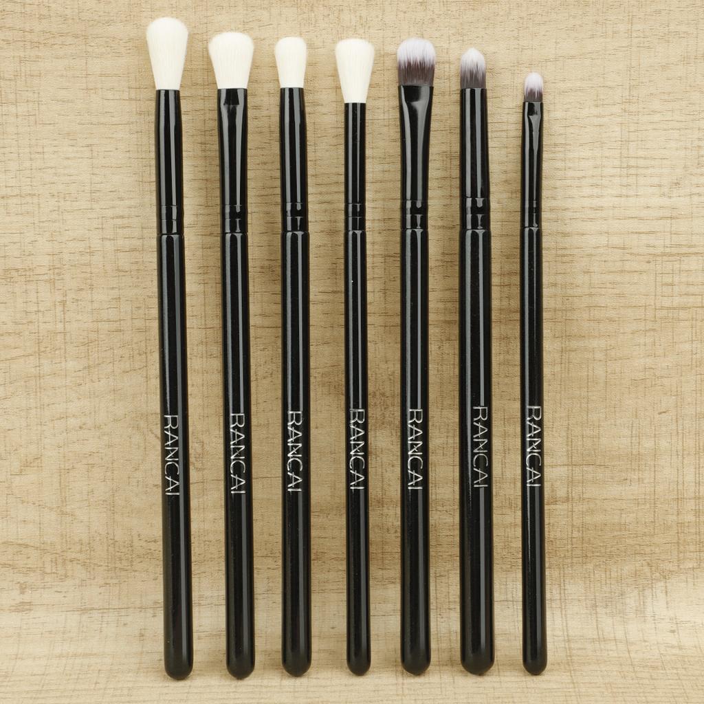 7pcs Eyeshadow Brush Eye Blender Brush Kit, Wooden Handle Vegan Makeup Tool, Flawlessly Applies Eyeshadow & Sets Concealer
