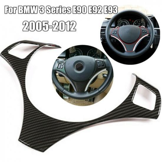 Carbon Fiber Steering Wheel Frame Trim Cover Car Trim For BMW E90 E92 E93