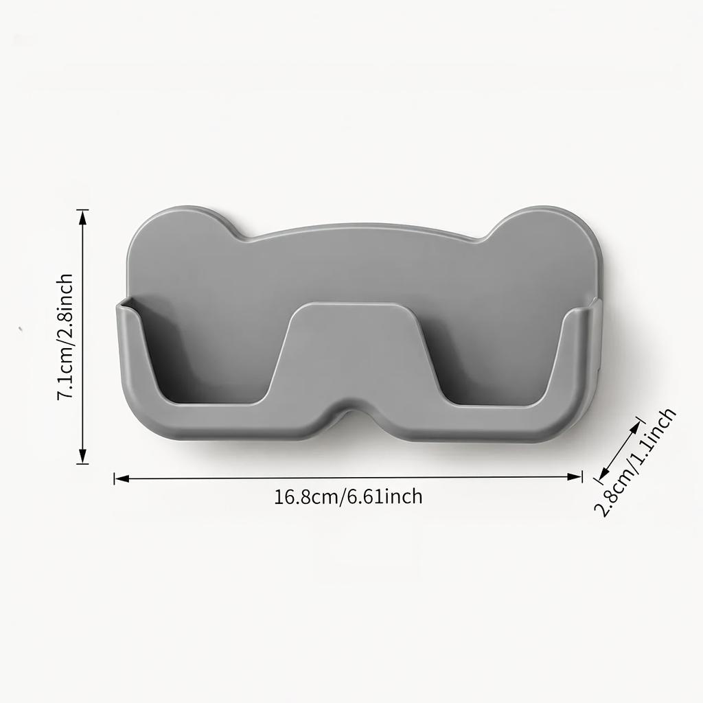 2Pcs Wall Mounted Glasses Holder, Self Adhesive Glasses Storage Rack, No Drilling Sunglasses Storage Box, Space Saving Glasses Holder For Bedroom