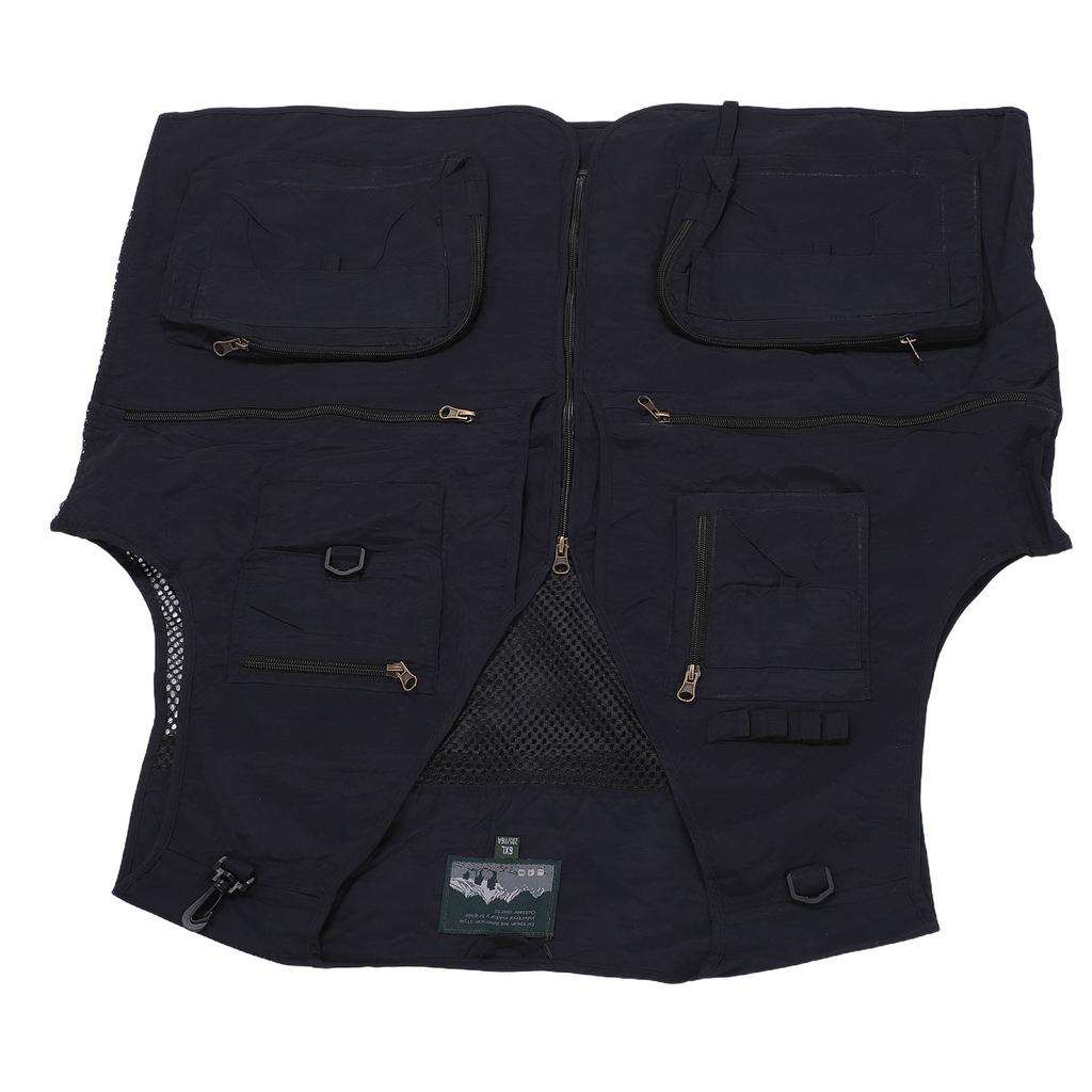 Gilet da Pesca Asciugatura Rapida Multi Tasche Rete Traspirante Safari Foto Cargo Vest per Escursionismo Campeggio