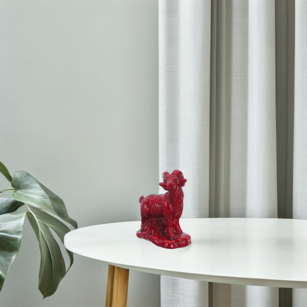 Chinese Zodiac Goat Statue Resin Sheep Sculpture 2027 Year of The Goat Decorative Feng Shui Home Office Shelf Prosperity
