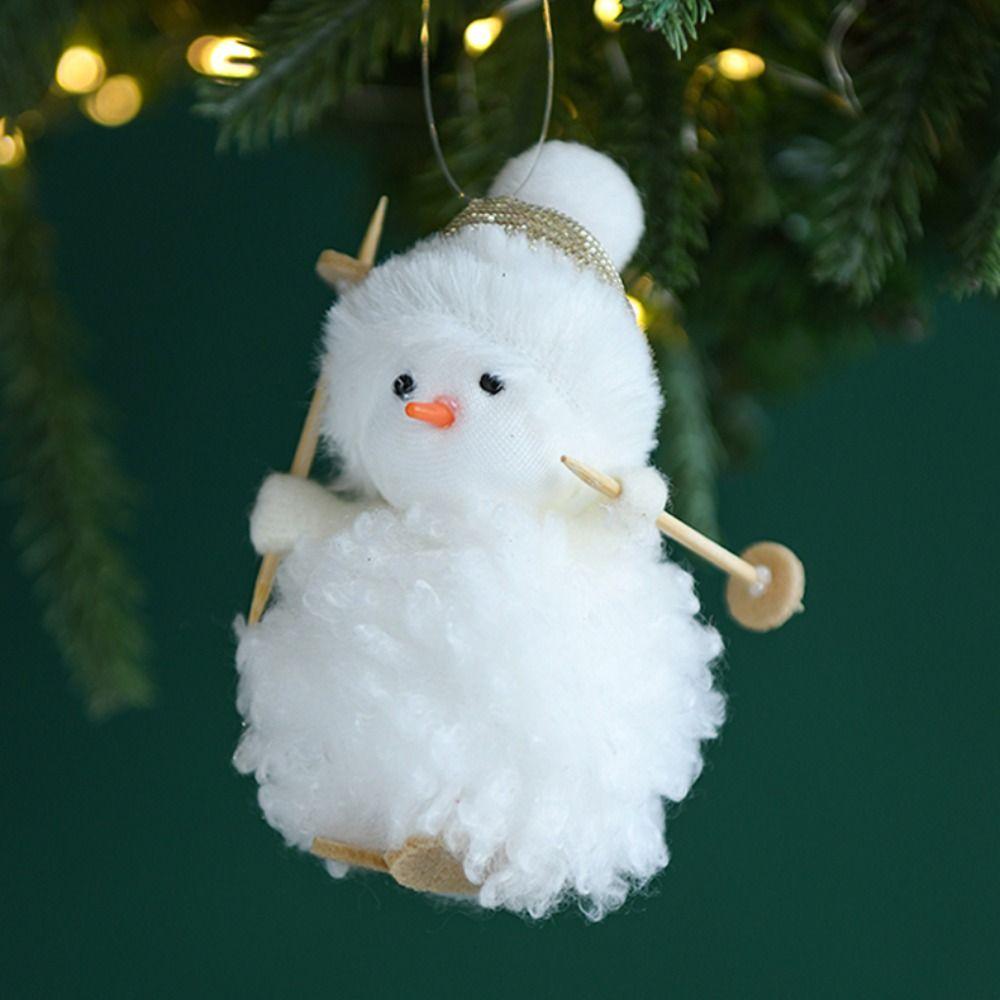 Girls Christmas Plush Snowman Pendant Elk Christmas Tree Pendant  Home Decoration