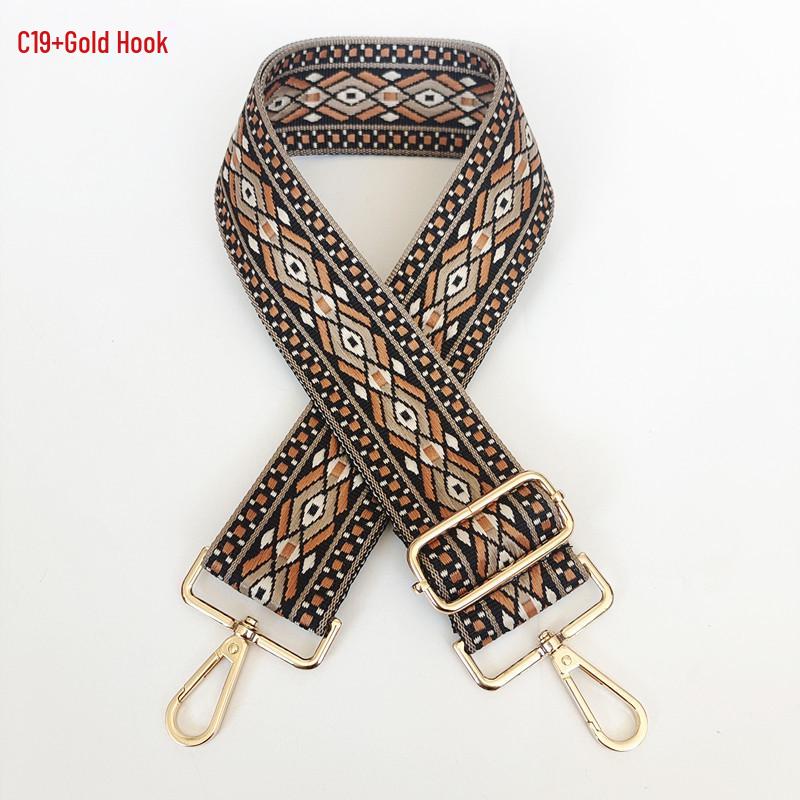 

Adjustable Multicolor Ethnic Pattern Shoulder Strap for Women s Backpack with Metal Hooks