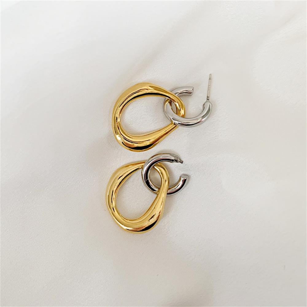 Geometric Contrast Color Splicing Earrings Simple Irregular Alloy Drop Earring For Women Fashion Jewelry Women’s Gift Accessorie