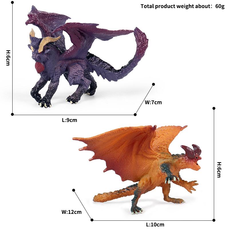 Oenux Original Mythical Chinese Dragon Dinosaurs Action Figures Animals Model Solid PVC Decoration Collection Kids Toy Gift