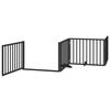 10 Piece Foldable Black Dog Gate 800 cm Poplar Wood