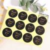 60pcs/5 Sheets Thank You Black Stickers Hot Stamping Seal Stickers Bakery Gift Envelope Packaging Thank You Stickers Labels