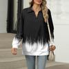 Women's Summer Fashion Casual  Printed V-Neck Long Sleeve Shirt Top
