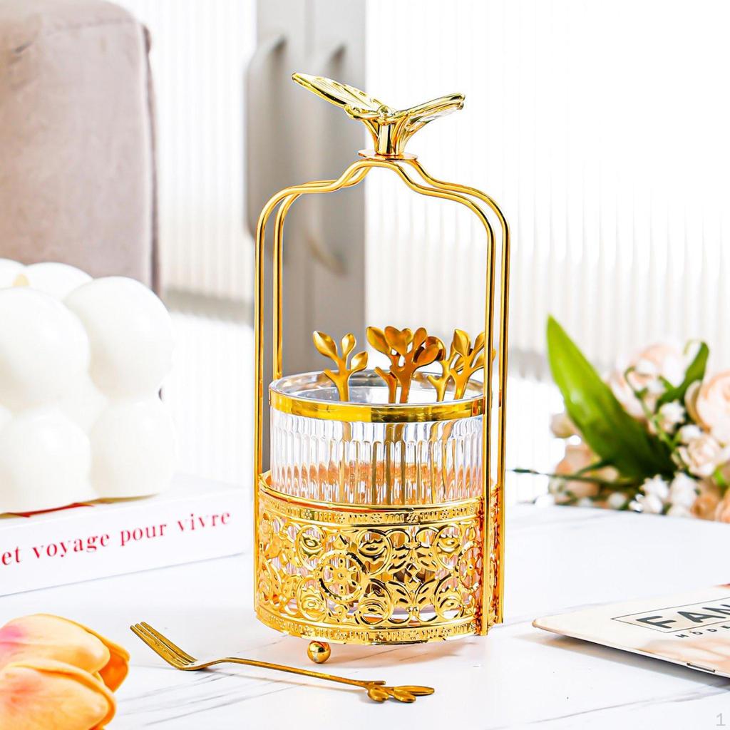 Fruit Fork Set with Holder Stainless Steel Small Tasting Light Luxury Design Serving Ware