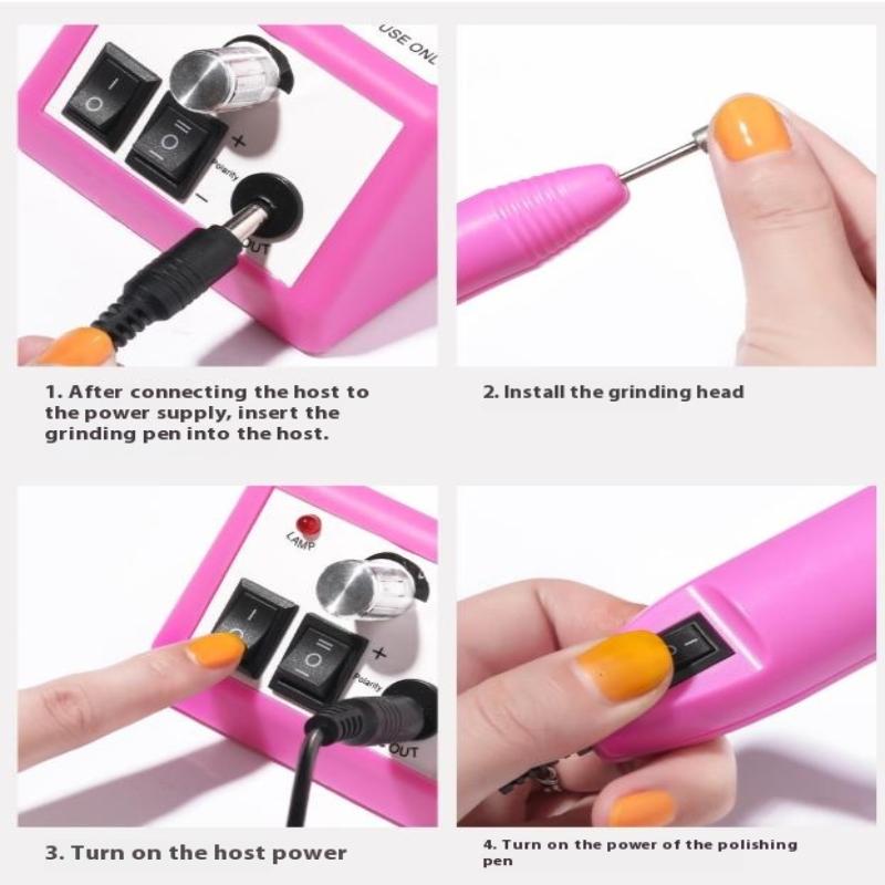 Portable Nail Drill Machine Electric Manicure Nail Polishing Head Kit For Gel Polish Professional Manicure Tool Salon Equipment