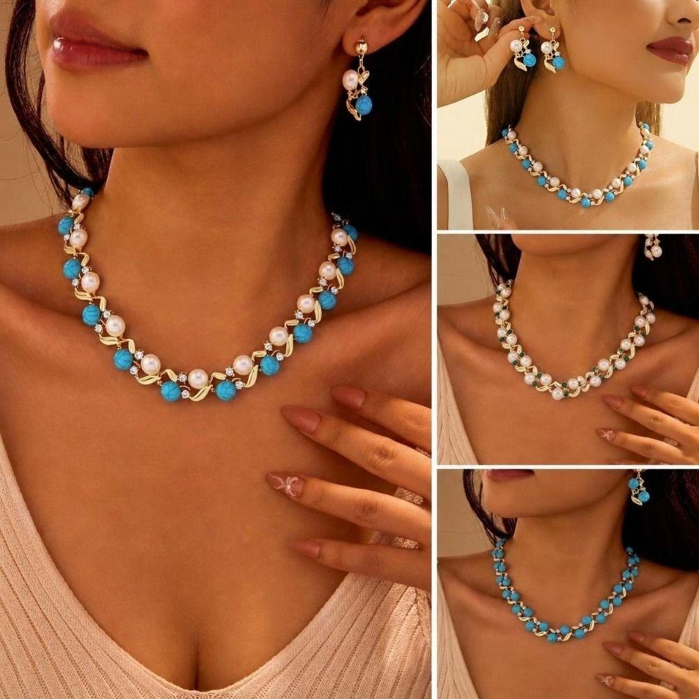 Luxury Necklace Earrings Set Multi-Piece Stud Earrings Versatile Jewelry Set  Gift Giving