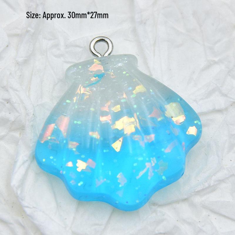 Ocean-Inspired Gradient Seashell, Starfish Dolphin Charm Earrings - DIY Jewelry Accessories.