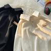 Spring and Autumn New Men's Vintage Lapel All-match Base Long Sleeve Sweatshirt