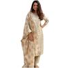 GoSriKi Women 's Kurta with Trousers and Dupatta, Cream, M