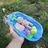 Kid Realistic Reborn Doll Bath Toys Newborn Doll Bath Set with Bathtub Shower Accessories Soap Duck Bottle Pretend Play Game