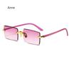 1PC Unisex Plastic Square Frame Fashio Rimless Sunglasses for Outdoor Beach Party Metal Ins Trendy Sunglasses Gafas De Sol Mujer