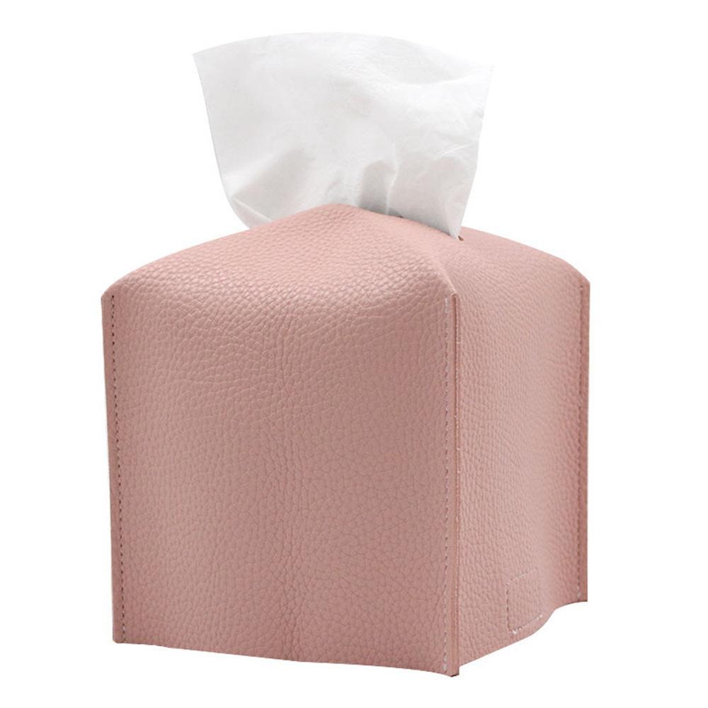 1pc 13cmX13cm Decorative Square Tissue Box PU Leather Tissue Holder Facial Paper Organizer for Bathroom Modern Tissue Box Holder