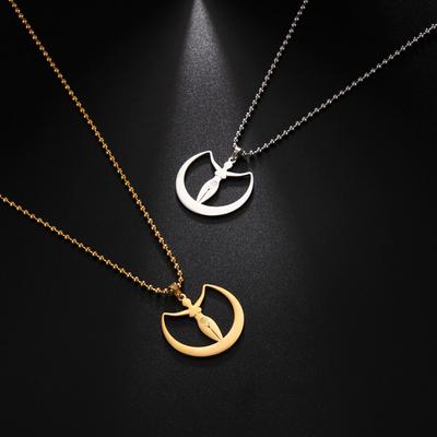Collar de diosa Moon Vortex para mujeres y hombres, amuleto de fertilidad de acero inoxidable, colgante mágico para pareja, joyería de talismán Pegan