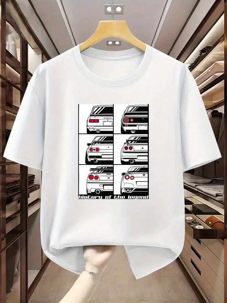 Lustiger Grafikdruck Herren T-Shirt Baumwolle Rundhals kurzärmliges T-Shirt Vintage Unisex lässig Harajuku T-Shirts Oberteile Übergroße T-Shirts