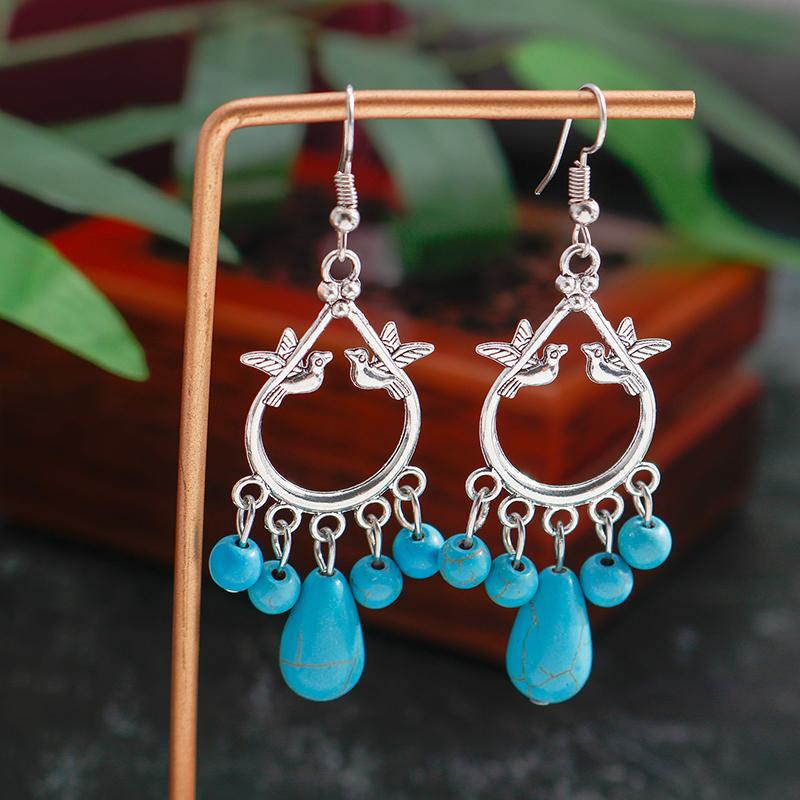 Bohemian Turkis vanndråpe øredobber for kvinner Brincos Femme Dangle Hook øredobber Jenter Party Smykker Gave