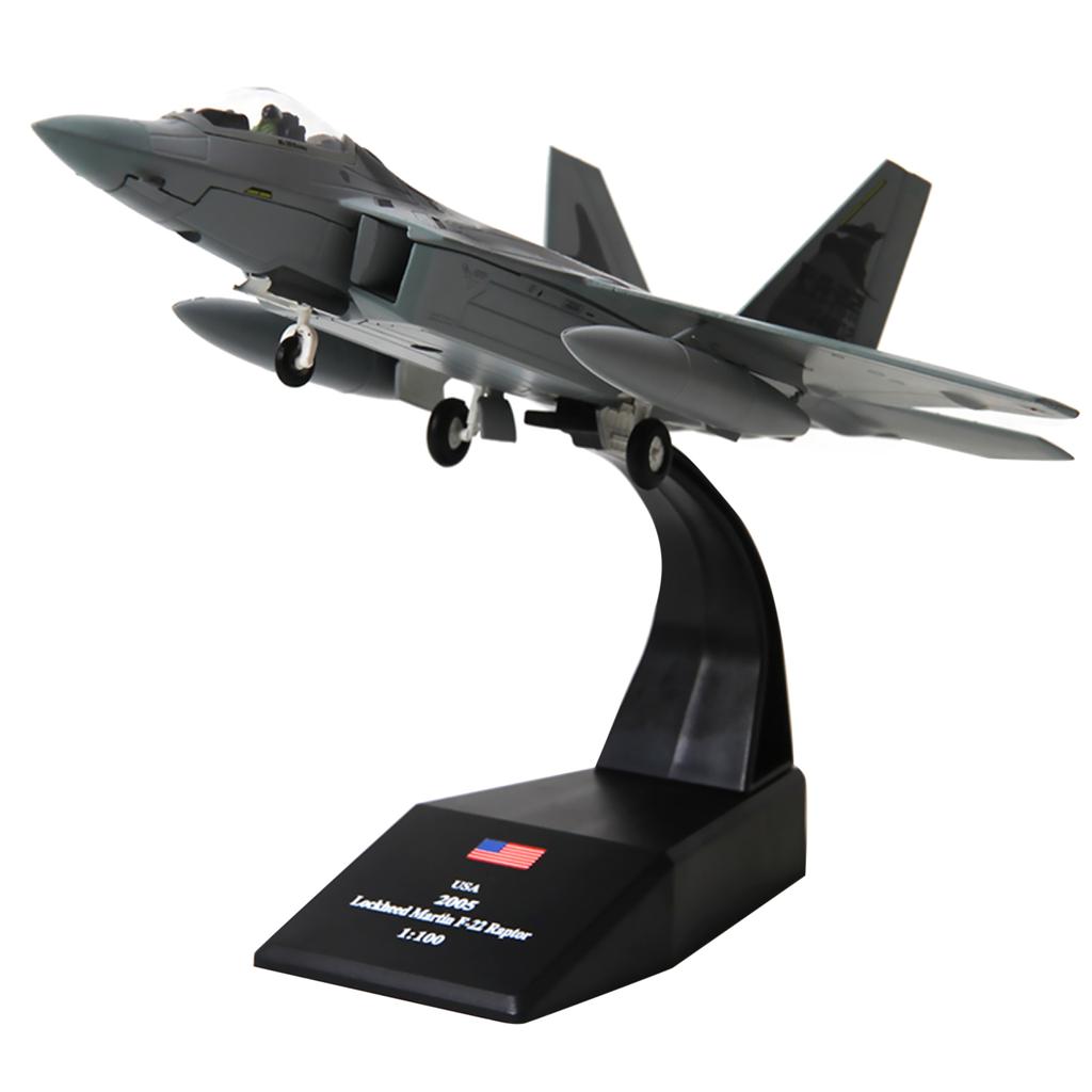 1/100 F-22 Aircraft Model Simulation Raptor Fighter Aviation Military Ornaments Science Exhibition For Decoration