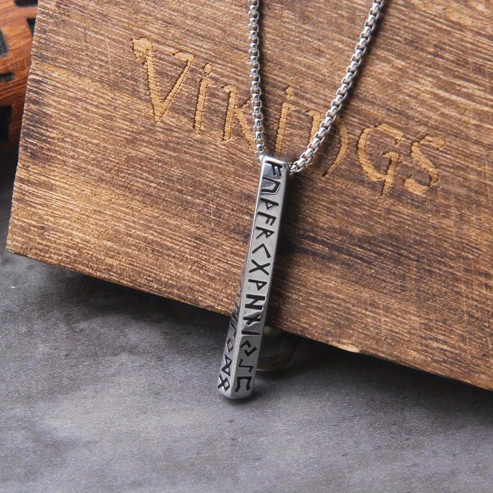 Never Fade Norse Mythology Symbols Necklaces Talisman Mens Vikings Runes Vegvisir Pendant Valknut Steel Jewelry silvery