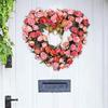 Love Heart Wreath Front Door 18" Garland for Housewarming New Year Farmhouse