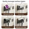Wall Mounted Hair Dryer Bracket Bathroom Shelves Punch-free Drilling Storage Rack Tools Organizer For Hair Dryer, White ,Black