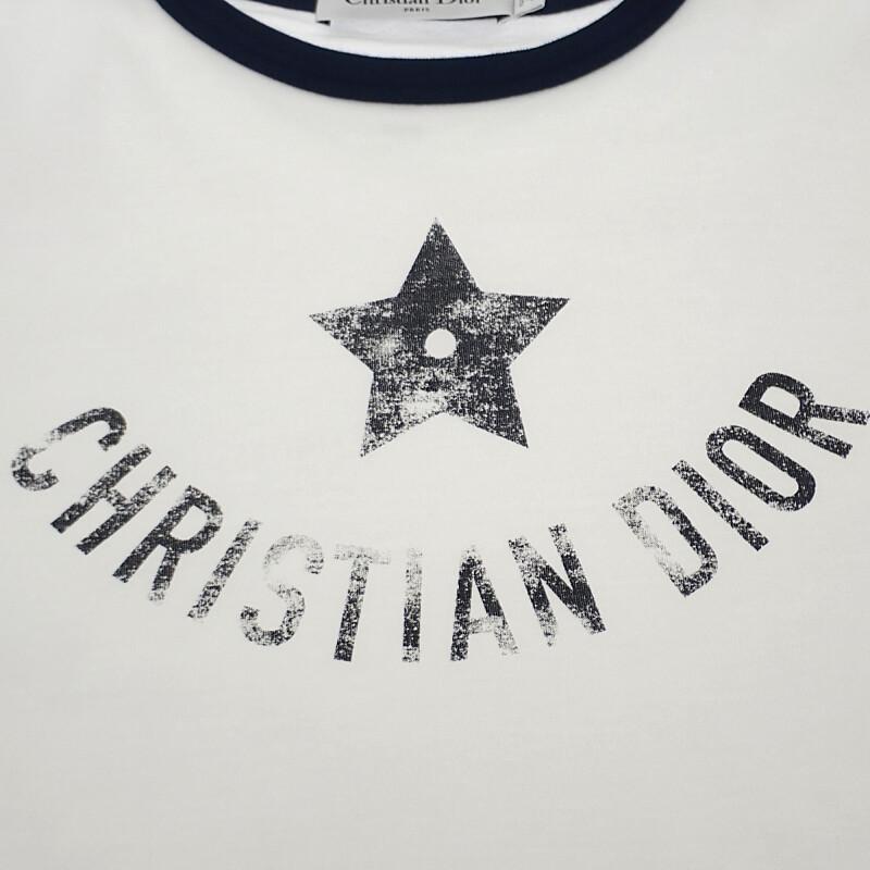 Dior 543T07A4537_X0883 XS Short Sleeve T-shirt white/Navy Women