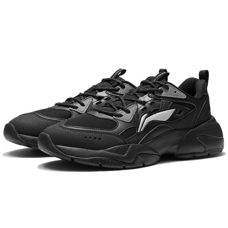 Li Ning Slip Resistant Abrasion Resistant Low Top Sports Casual Shoes Men's Black AGCR477-4