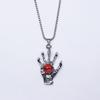 Personalized Punk Demon Claw Pendant Necklace with Devil's Eye for Men and Women - Trendy Long Sweater Chain.