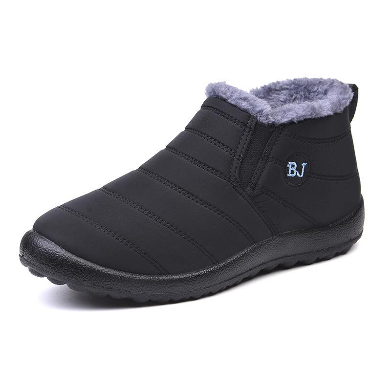 Size Option Men'S And Women'S Snow Boots Outdoor Soft Sole One Foot Kick Heavyweight Velvet Low Best Cotton Boots Winter Plus