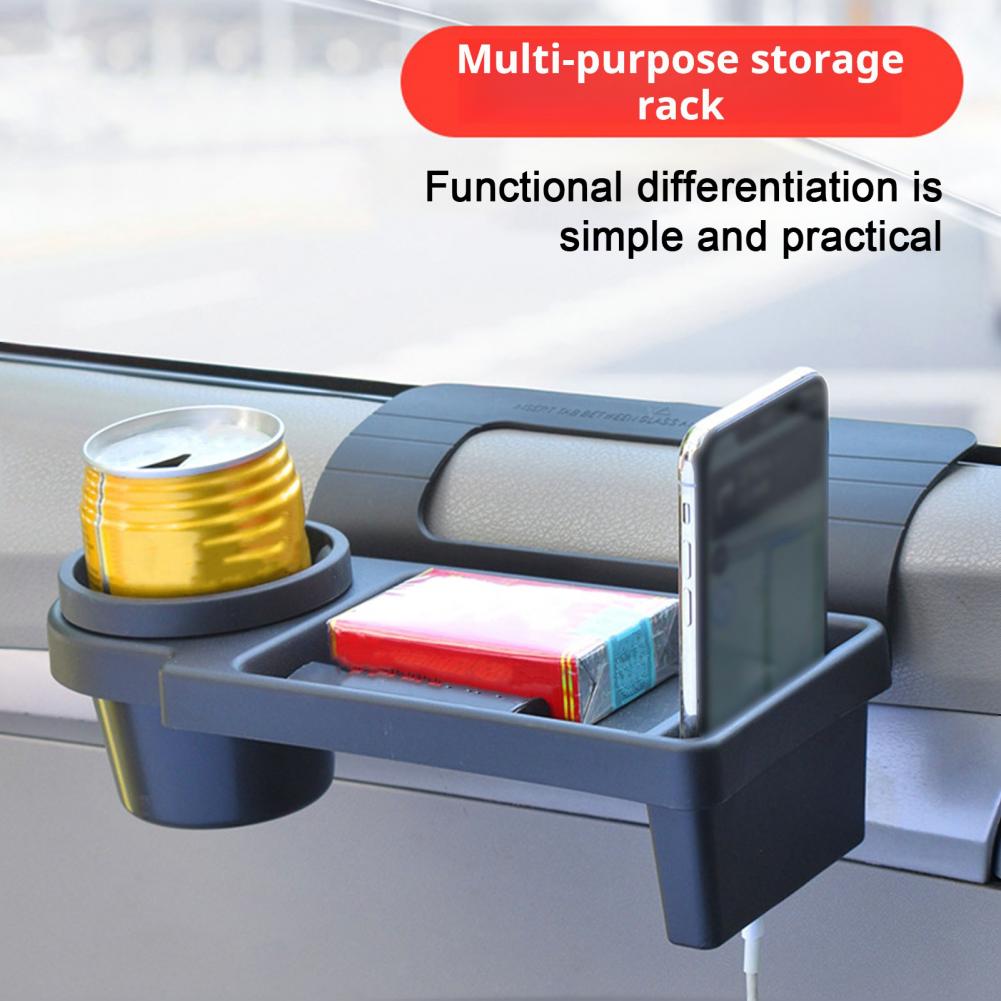 

Storage Solution Car Window Storage Box Organizer with Cup Holder Phone Holder Universal Multifunctional Car for Easy for Travel