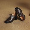 Krazing Pot Sheepskin Autumn Winter Shoes Lace Up Chunky Heels Oxford Shoes Size 43 Round Toe Deep Mouth Pumps