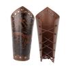 Viking Wolf Totem Leather Wristband - Embossed Medieval Warrior Protective Gear