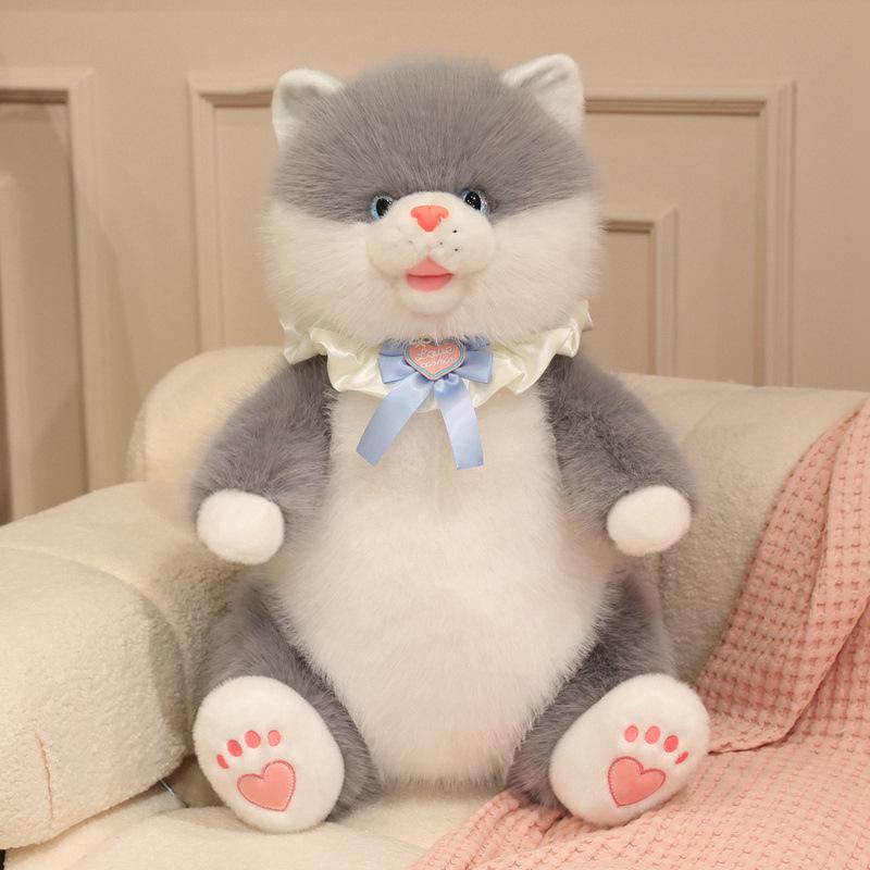 

Cute Sitting Cat Plush Toy - Soothing Doll for Kids, Perfect Girls Birthday Gift 50 cm серый